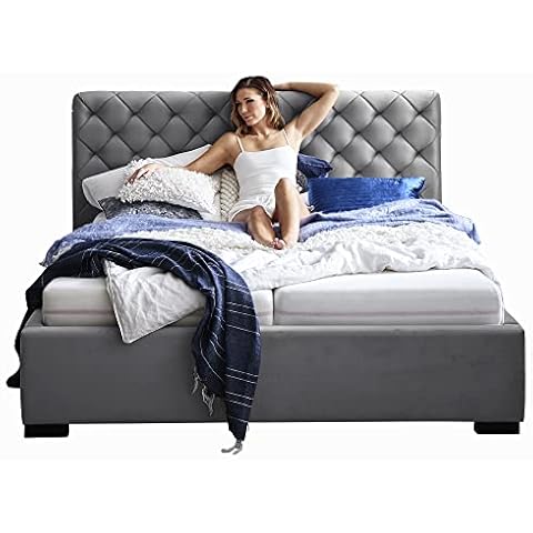 Moebella ELSA Bett 180x200, Bettgestell mit Lattenrost und Bettkasten, unterschiedliche Größen , ohne Matratze Cover