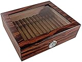 WQQLQX Cave Cigare Humidor Humidificateur de Bureau de Cigare avec Plateau de Verre humidificateur Cigare Cigare Garniture de cèdre Couverture Verre Couvre-Cigarette