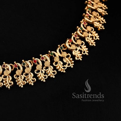 Image of Sasitrends Classic Matte Gold Plated Necklace Set For Women