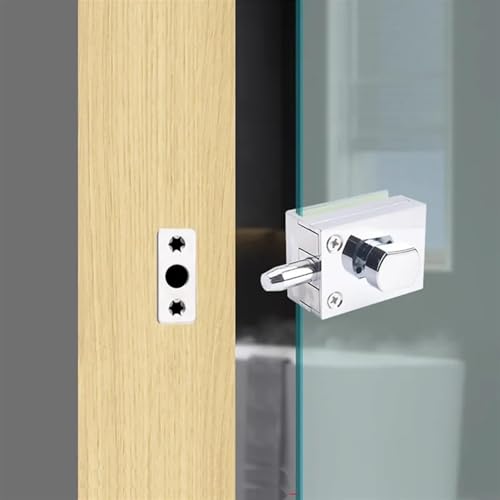 Perno para puerta de vidrio de baño pestillo elegante para mamparas sin marco 6
