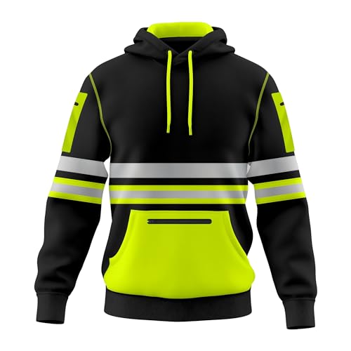 Toro Activa - Sudadera con Capucha para Hombre, de Alta Visibilidad, con Cinta Reflectante de Seguridad, Alta Visibilidad, con múltiples Bolsillos con Cremallera, Tallas S-2XL