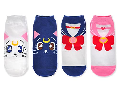 Calcetines para deporte para aficcionados de Sailor Moon | Bunny, Luna & Artemis | Tallas: 35-38