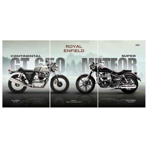 Image of RE Continental GT 650 Poster | Royal Bullet Poster Split Design Large Size (89 x 42 cm) GT 650 Mr Clean Wall Decor | Bike Posters for Wall, Gift for Boys Frames Bedroom, Hostel, Study Room (B 049)