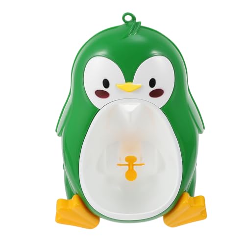 CORHAD 幼児用ペンギン型立ち小便器 用トイトレーニングポット 耐久素材 おしっこ習慣促進 バスルーム省スペース設計 男児向け緑色