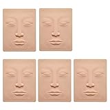 Tattoo Skin Practice 5pcs 3D Microblading Practice Skin For Face Permanent Makeup Face Silicone Skin Tattoo Training by Micro-Blading And Needling,Fake Skin Sheets For Beginners