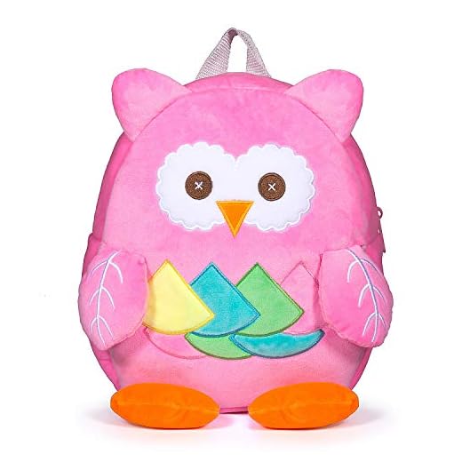 Czemo Mochila Infantil Guarderia Bolso del Cabrito Mochila para Niña y Niño 1-3 años (Búho Rosa)