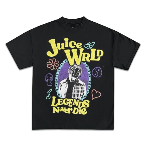 Jarad WRLD Exlusive Vintage Graphic T-Shirt Collection | Premium Quality Heavyweight Shirts for Adults & Kids (US, Alpha, Large, Regular, Regular, Never Die/Black)