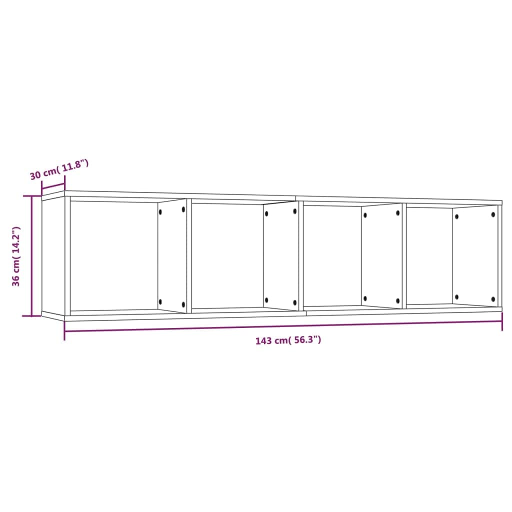 Generisch Bücherschrank/TV-Schrank Räuchereiche 143x30x36cm Holzwerkstoff,Möbel,Regalsysteme,Wandregale-815270
