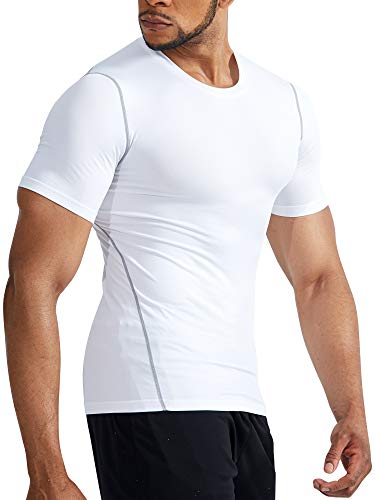 Camisa masculina de compressão Cadmus Workout, 5003# Gray & Blue & White,pack of 3, Large