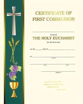 Banner Line First Communion Certificates