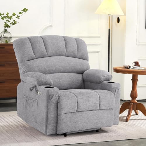 Sillón reclinable eléctrico con función elevadora gris