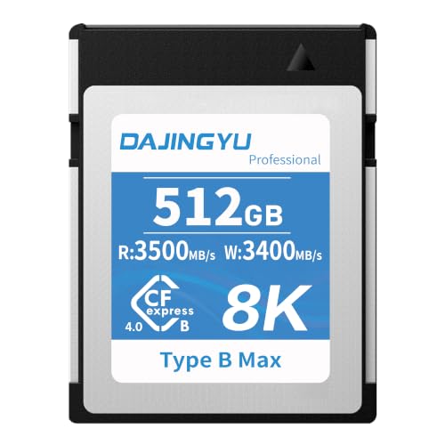 Image of 512GB CFexpress Type B 4.0 Memory Card, Write 3500MB Read 3400MB /s 8K RAW Recording for Photographers, Videographers, VPG400 Compatible with Nikon Canon Cameras