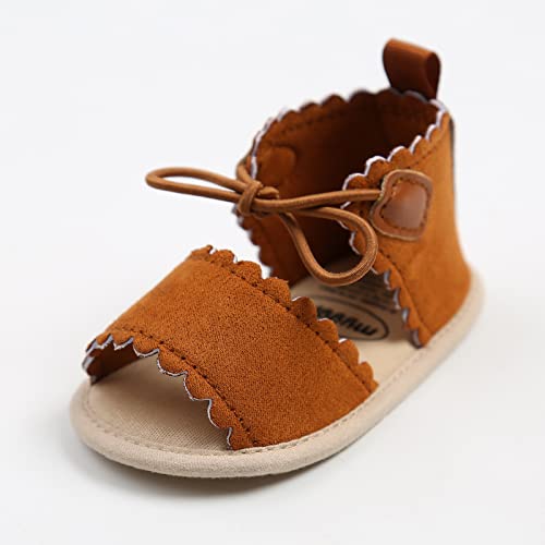 Newborn Baby Cotton Sandals Summer Dots Lace-ups Flat Walking Rubber Soft Sole Non-Slip Sandals4