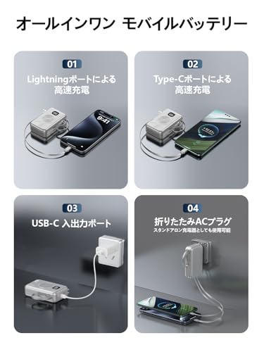 UISESOE モバイルバッテリー 大容量 40000mAh R707 の商品画像 7