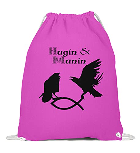 Sac de Noël Hugin & Munin en coton rouge fuchsia, une idée cadeau originale et utile
