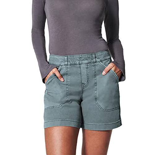 Women's Stretch Twill Shorts Casual Tummy Control High Waisted Shorts With Pockets Summer Bermuda Shorts Plus Size Shorts #TOP24