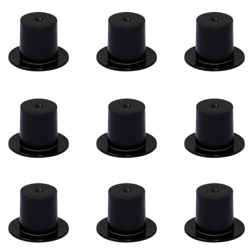 Shapenty Small Black Plastic Miniature Top Hats for Christmas Party Snowman Ornament Decoration Halloween Skeleton Craft (10)