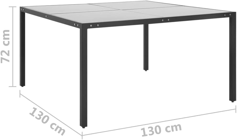 Outdoor Side Table, Patio End Table with Metal Frame, Home Coffee Table for Living Room, Balcony, Patio Dining Table Anthracite 74.8"x35.4"x29.1" Steel