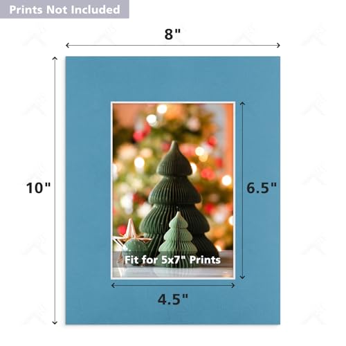 Golden State Art, Pack of 10, 8x10 Mix Color Picture Mats with White Core Bevel Edge for 5x7 Pictures - 4 Ply Thickness - Thumbnail 2