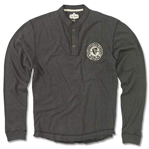 Guinness Mens Black Long Sleeve Henley T-Shirt (X-Large)