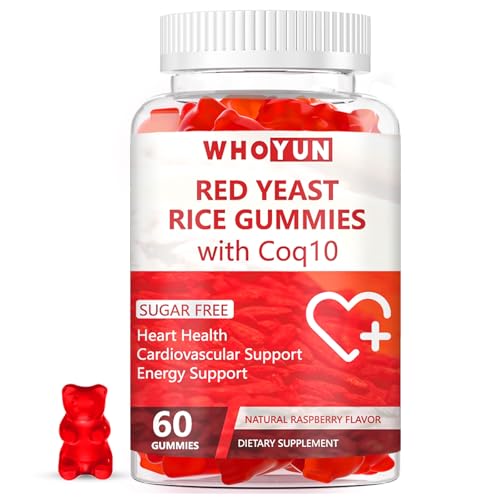 Whoyun Red Yeast Rice with Coq10 Gummies Sugar Free Red Yeast Rice Supplement