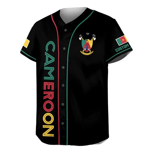 Camiseta de béisbol personalizada de Camerún para hombre, camiseta de Camerún para hombre, fútbol de Camerún, camiseta de béisbol de Camerún miniatura 5