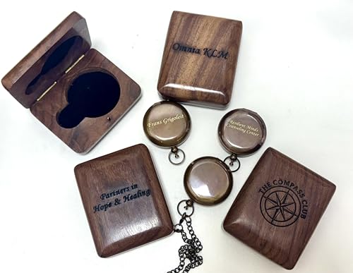 Brújula personalizada de latón grabada miniatura 6