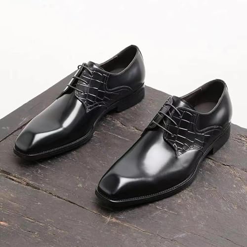 Men’s Formal Dress Shoes for Men, Italian Luxury Round Toe Lace-up Casual Leather Derby Shoes Wedding Work Office2