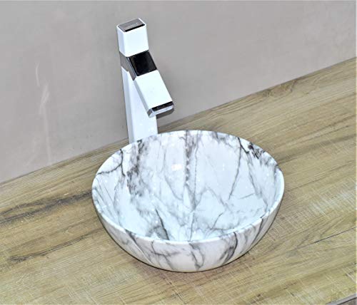 Image of InArt Ceramic Counter or Table Top Wash Basin Marble 36x36 CM