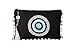 Karens Black-Silver Evil Eye Jute/Burlap Clutch Bag Beach bag Zipper (w/o Chain)