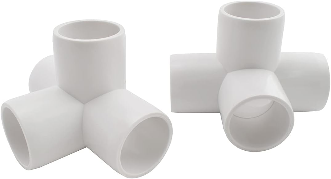 1-1/4 Inch 4 Way PVC Fitting Pipe Corner Elbow for Greenhouse Shed/Garden Support Structure/Storage Frame, Furniture Build Grade SCH40 [Pack of 6]
