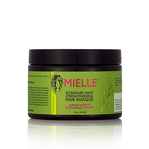 Mielle Organics Rosemary Mint Strengthening Hair Masque, Sulfate and Paraben Free, 12 Ounces