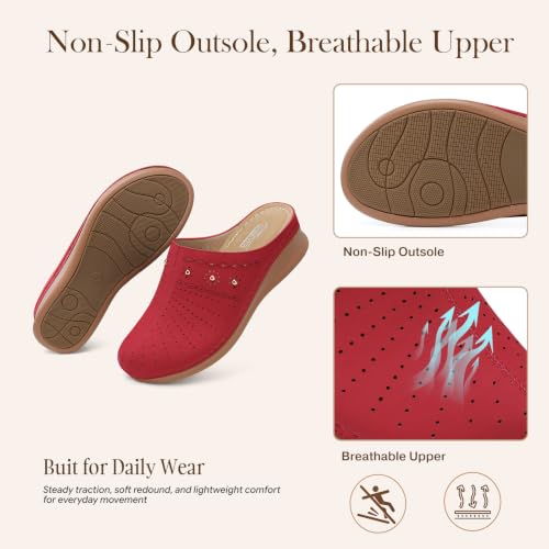 Image of SHIBEVER Clogs for Women Mules Comfortable: Slip On Closed Toe Casual Shoes