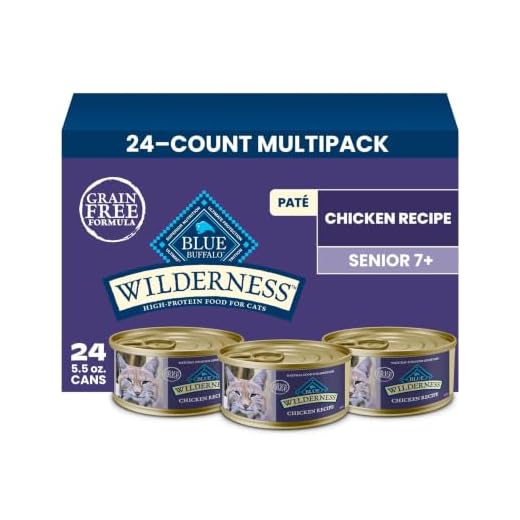 Blue Buffalo Wilderness Chicken Adult 7+ Wet Cat Food Paté, 5.5 oz, 24 ct
