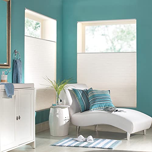 Cordless Cellular Shades, Top Down Bottom Up Blackout Light Filter, Cellular Honeycomb Window Blinds, Blackout White, 70" W X 48" H, Fashion Simple Elegant Shade, Custom Sized 16"~80" #TOP2