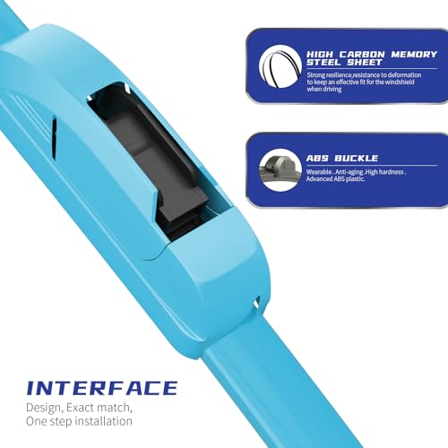 Image of OEM QUALITY 28 inch + 14 inch Premium All-Seasons Durable Stable And Quiet Blue Windshield Wiper Blades (Set of 2)