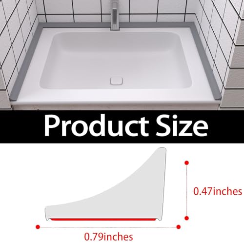 Image of Raycity Silicone Shower Threshold Water Dam Barrier, 67 Inch, Gray