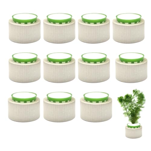 Image of 12 Pack Aquarium Plant Weights, Aquatic Plants Fixed Ring Set, Anti-Floating Ceramic Aquarium Plant Rings, Aquarium Landscape Decoration Fish Tank Accessories 1.8 x 1.3 Inch