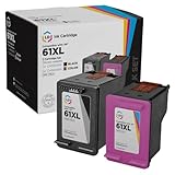 LD Products Remanufactured Ink Cartridge Replacements for HP 61XL High Yield (1 Black, 1 Color, 2) Compatible with DeskJet: 2514 3000 3052A and More