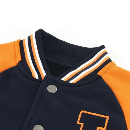 Image of Kids Baseball Jackets School Varsity Uniform Cotton Leisure Fashion jackets Boys Girls Jackets for 2-7 Years