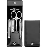 Elegantes Etui aus schwarzem Spazzolatoleder mit Druckknopf