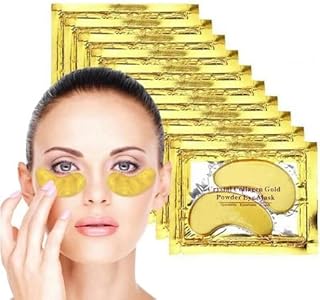 24K Under Eye Treatment Masks, Natural Gel Eye Masks, Under Eye Gel Patches for Dark Circles, Anti Wrinkle, Puffy Eyes, Skincare, Hydrating, Soothing - 15 PAIR | Independent Package