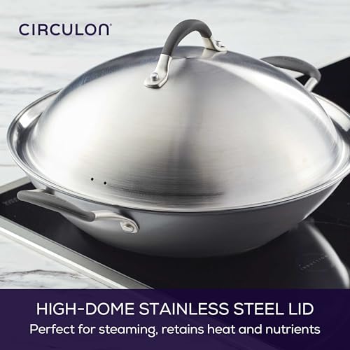 Circulon A1 Series w/ScratchDefense Nonstick Induction Wok with Lid, 14-Inch, Wok Pan with Lid, Graphite by Circulon - Image 6
