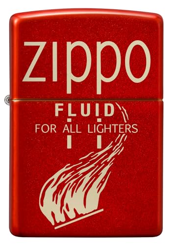 Encendedor de bolsillo Zippo rojo metálico retro miniatura 2