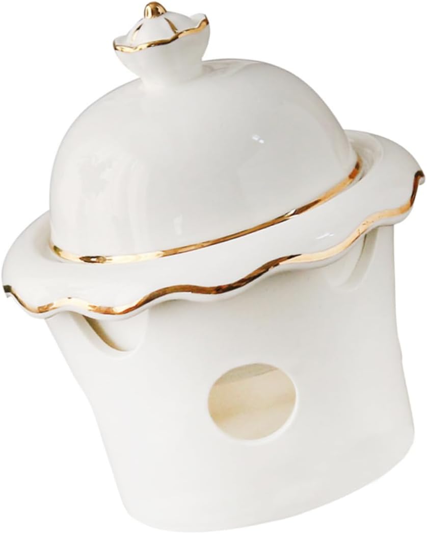 1Set Elegant Ceramic Heating Bowl for Desserts Practical Cubilose Cup with Smooth Inner Wall Easy to Clean Non Slip Base for Sweetmeats and Special Occasions