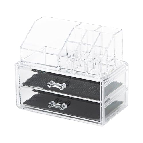 Compactor 2 Drawer Jewellery and Makeup Organiser, Transparent