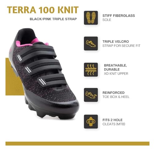 Tommaso Women's SPD Cycling Shoes – for Mountain Biking and Outdoor Walkable Comfort – Compatible with SPD Cleats – Pre-Installed Cleats Included2