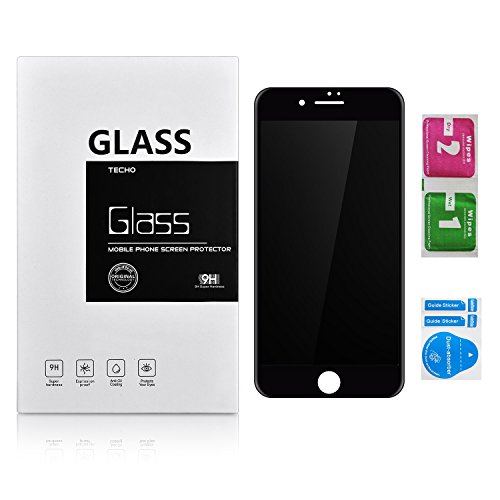 Techo Privacy Screen Protector For Iphone Se 2022/2020 Iphone 8 7 6S 6, Anti Spy 9H Tempered Glass, Edge To Edge Full Cover Screen Protector [Anti-Fingerprint] [Bubble Free] [Full Coverage] (Black) #TOP6
