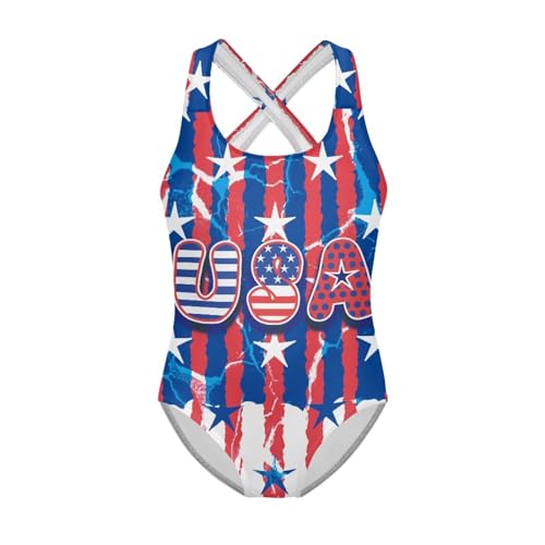 UNICEU Girls One Piece Swimsuit Criss Cross Back Breathable Bathing Suit Full Coverage Quick Drying Swimwear for Pool