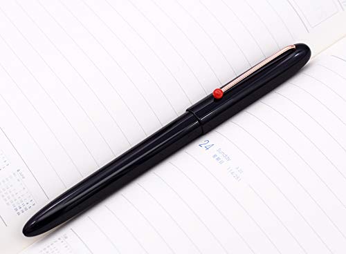 Image of KaCo RETRO Fountain Pen Hooded EF Nib Pen with Box, 2 pcs Ink Cartridges and 1 pc converter - Black Ink (Black)